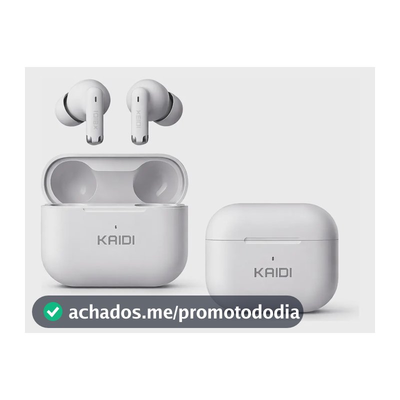 Fone Bluetooth 5.4 Sem Fio Tws Kaidi Kd780 Graves Potentes Branco