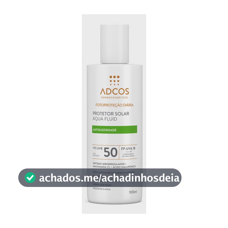 Protetor Solar Aqua Fluid Incolor Fps50 100ml Adcos