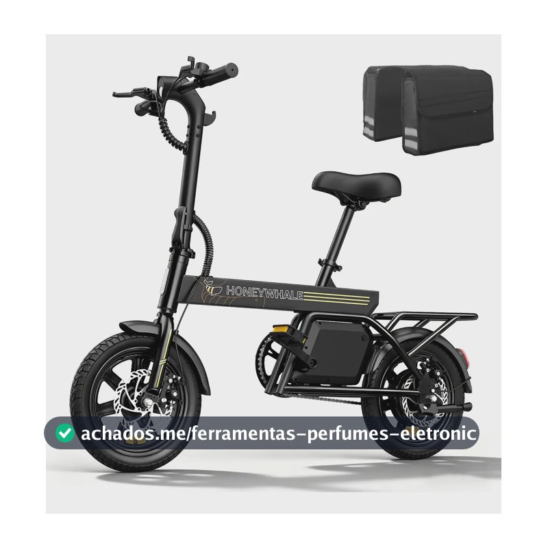 Honeywhale B20 Bicicleta Elétrica, 440w-35km-25km/h-120kg, Scooter Motor-ebike-adulto-bike-autonomia-velocidade Máxima-carga-honey Whale-fat-dobravel, 14 Aro, Freios A Disco Dianteiros E Traseiros