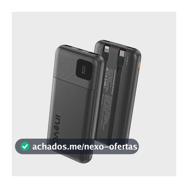 Carregador Portátil Power Bank Turbo inova 10000mah 22.5w Com Display Digital Usb-c / Usb-a Carga Rápida - Preto