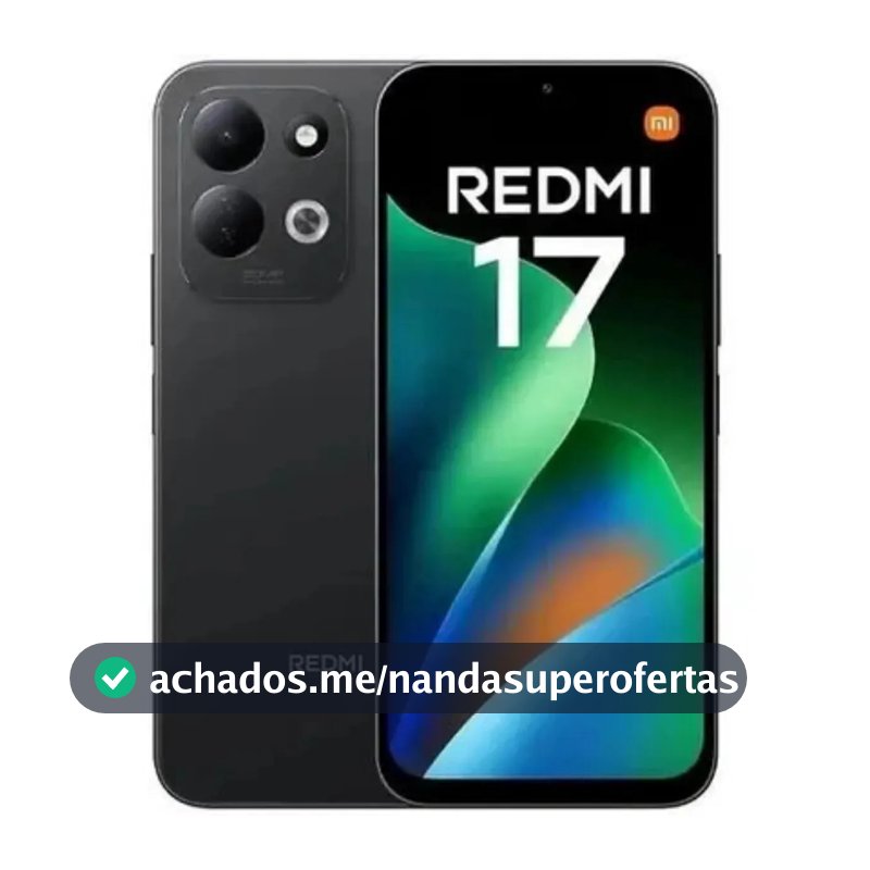 Smartphone Xiaomi Redmi 17 4G 4GB RAM 128GB Tela 6,9 120Hz Bateria 7500mAh 50MP Preto