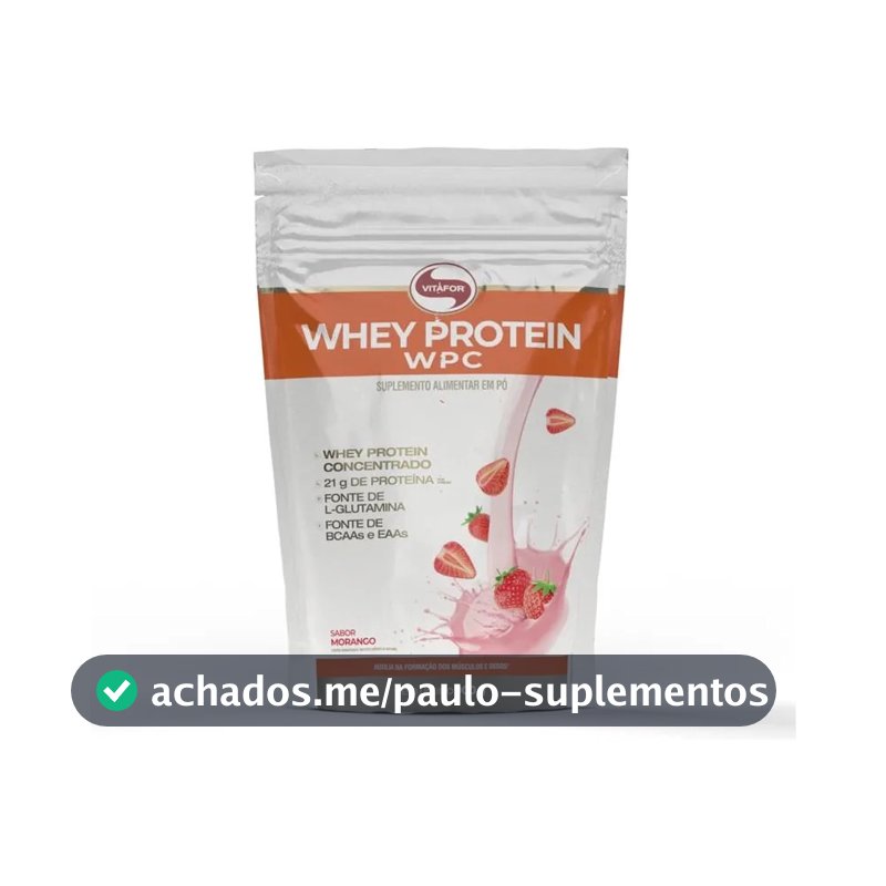 Whey Protein WPC Morango 900g Vitafor