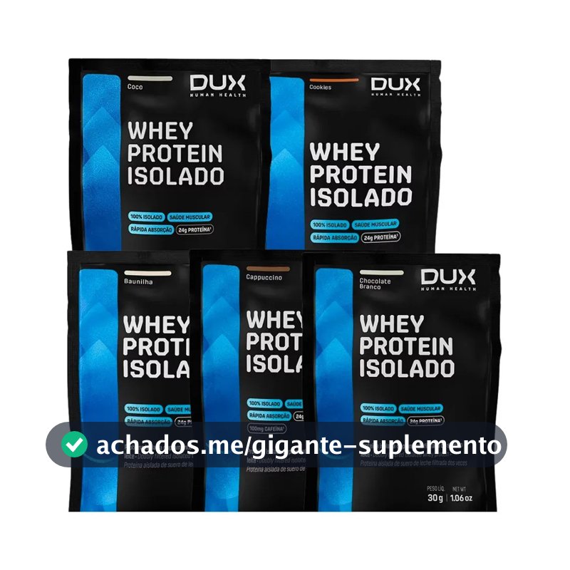 Dux Kit Sache 5 Unidades - Whey Protein Isolado--- Sabores