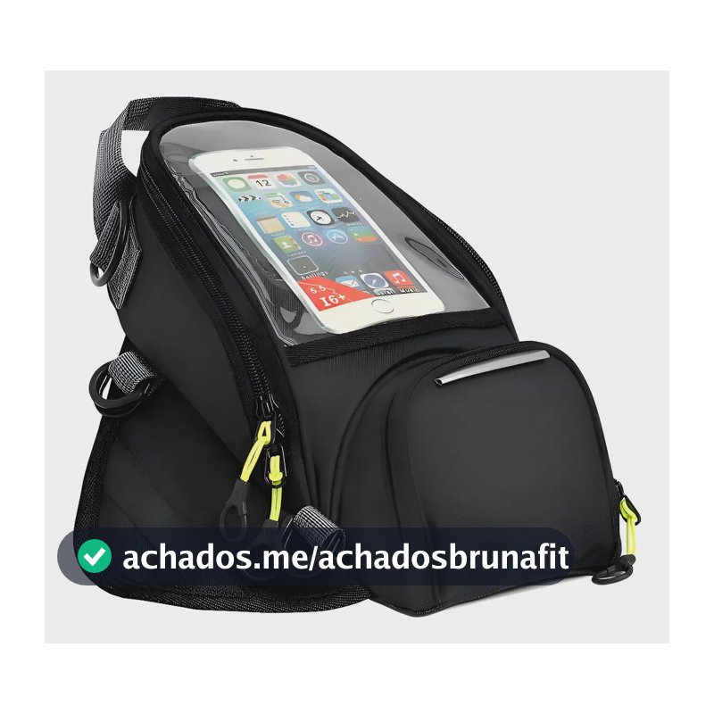 Bolsa de Tanque para Moto Com Ímã, Impermeável e 4 Bolsos