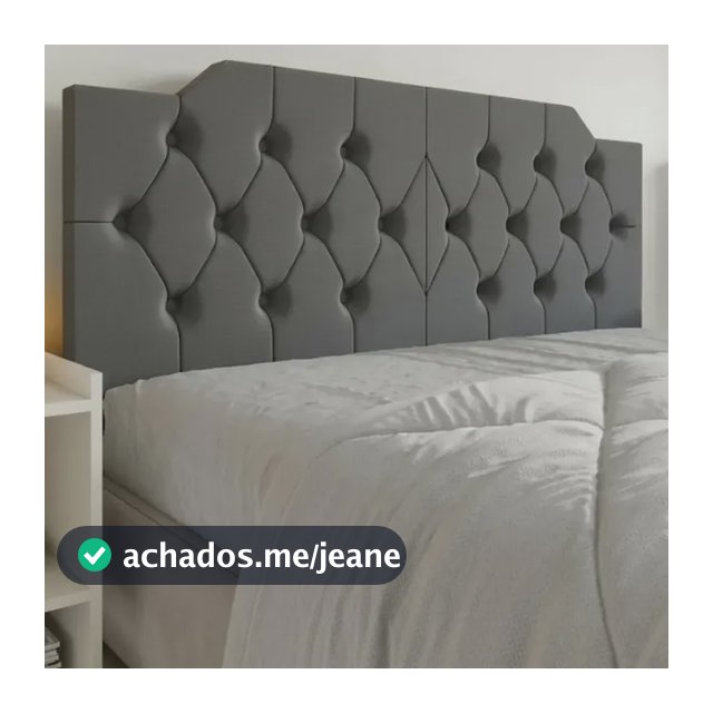 Cabeceira Suspensa Queen Cama Box Capitone Estofada Dobrável Cinza-escuro