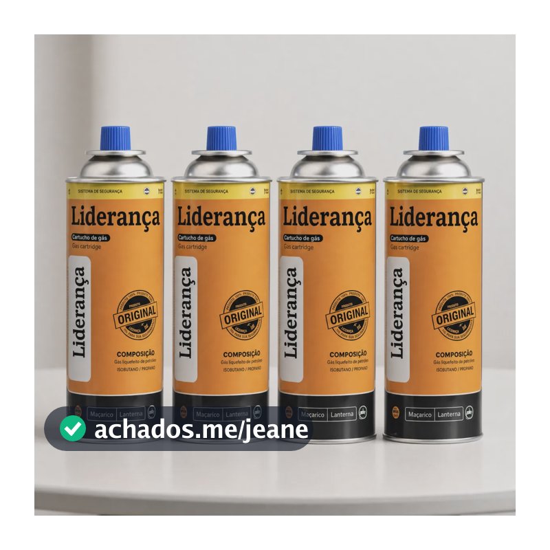 Kit 4 Latas Refil Ntk 227g Camping Maçarico Fogareiro Laranja