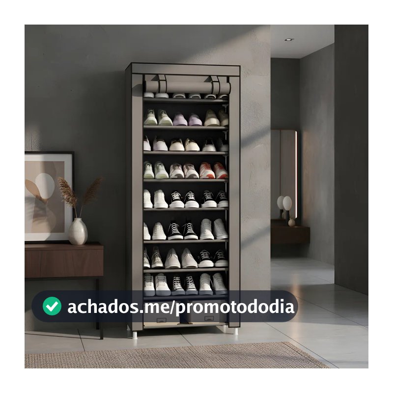 Sapateira Organizador De Sapatos Com 9 Prateleiras Tnt Cor Cinza