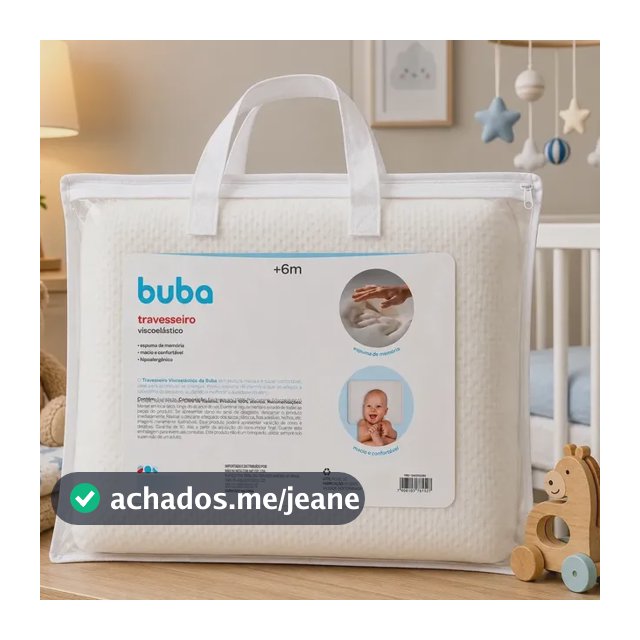 Travesseiro Hipoalergênico Viscoelástico Conforto Bebê Buba Branco
