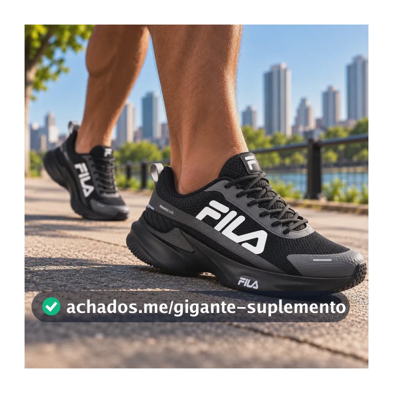 Tênis Masculino Fila Progress Lite Academia Treino Caminhada Preto/cinza 43 Br