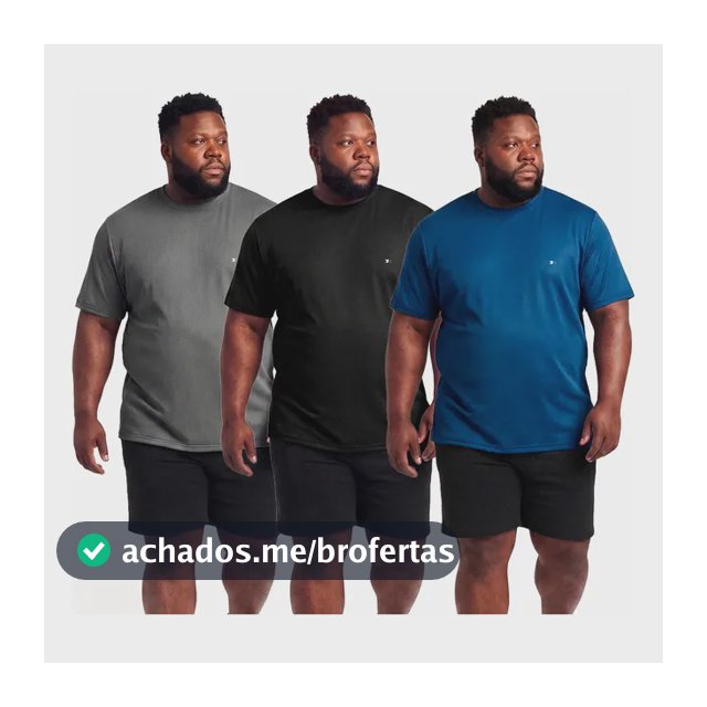 Kit 3 Camiseta Dry-fit Sandrini Masculina Plus Size Academia Sortidas Lisa G3