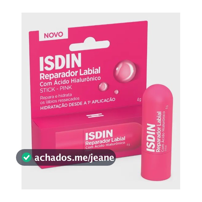 Reparador Labial Em Stick Com Ácido Hialurônico 4 Gramas Cor Pink Isdin