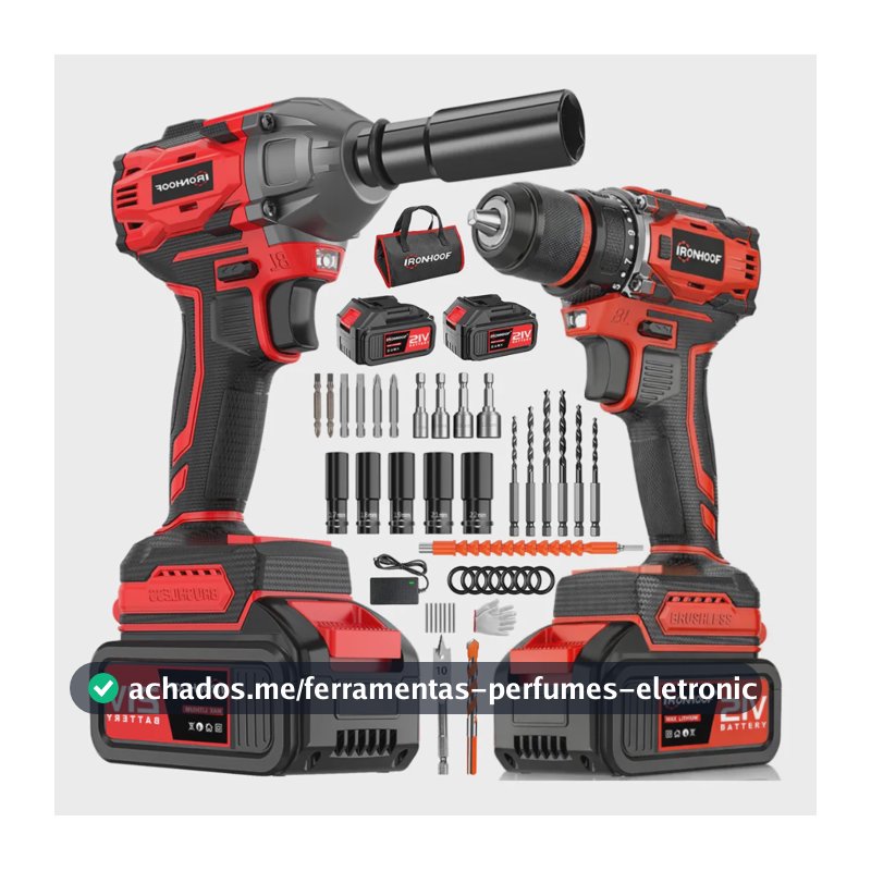 Kit2 Profissional Parafusadeira Chave De Impacto Brushless