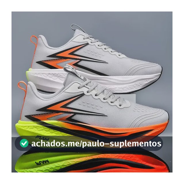 Calçados Esportivos Ultraleves, Tênis De Corrida Para Casais Cinza/laranja Geométrico 42.5 Eu