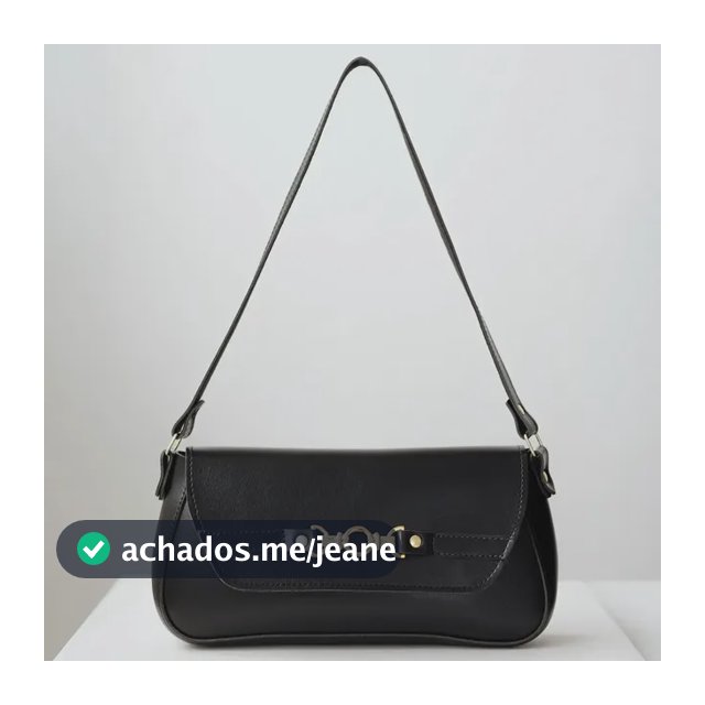 Bolsa De Ombro Baguete Tiracolo Média Feminina Casual Cor Preto
