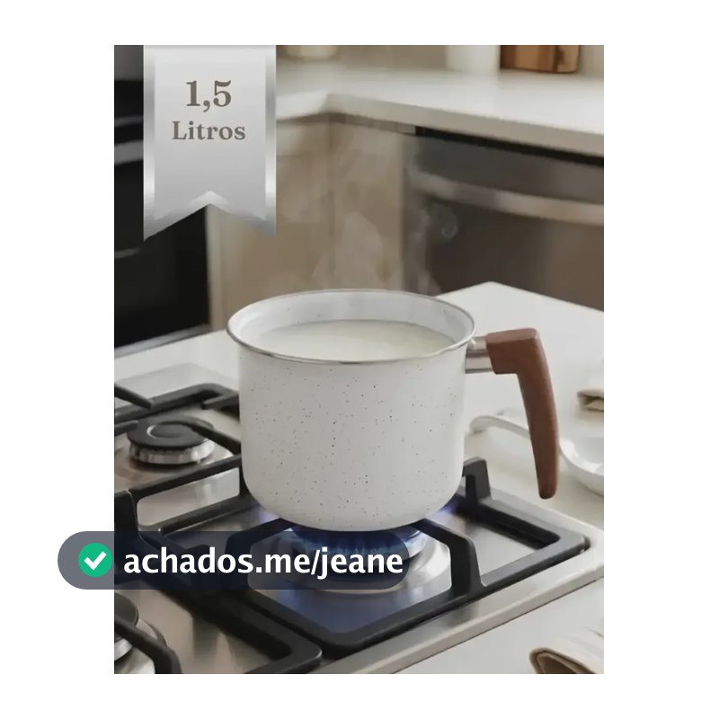 Leiteira Fervedor Antiaderente 1,5L Em Cerâmica Indução Fogão Branca PÍTIA