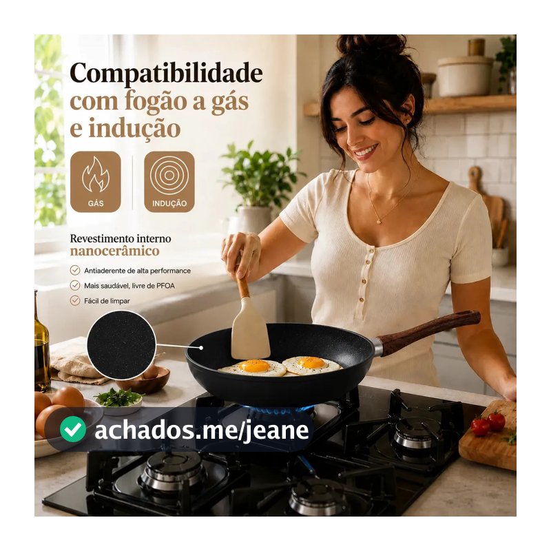 Frigideira Wok Antiaderente Cerâmica 28cm 4 Litros Com Tampa De Vidro Para Fogão De Indução E Gás Panela Funda Borda Alta Azul-Marinho