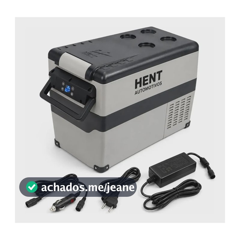 Geladeira Portátil Hent 42L Quadrivolt Bluetooth Cinza