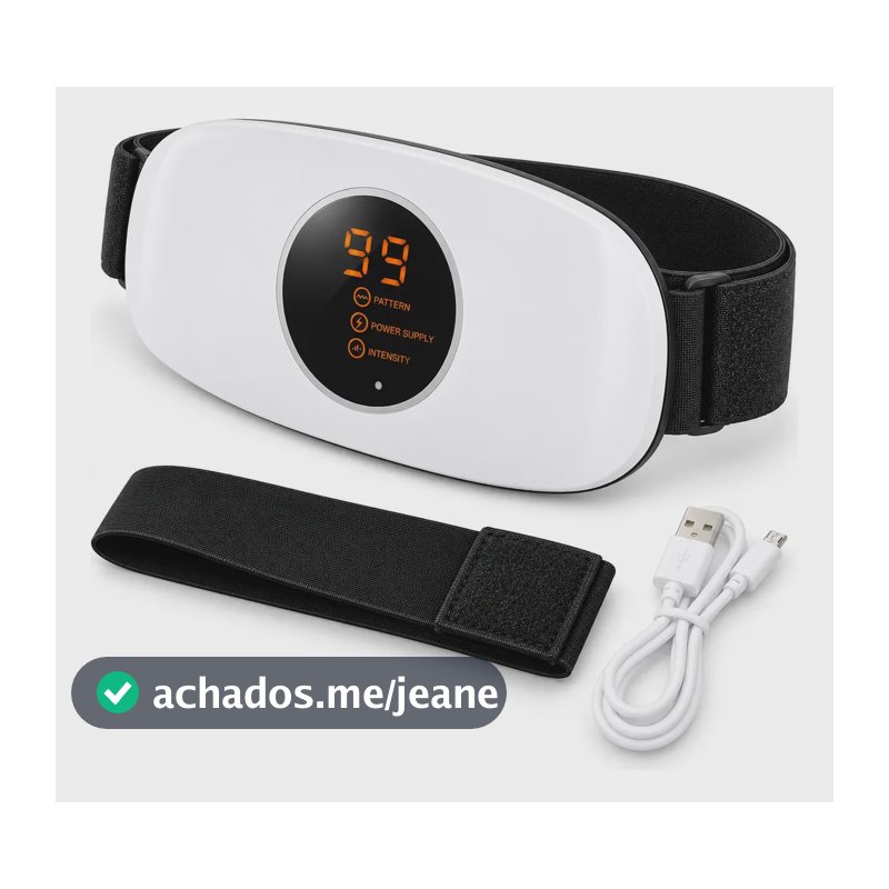 Cinta Abdominal Massagem Terapia Infravermelho Vibração Branco 12v