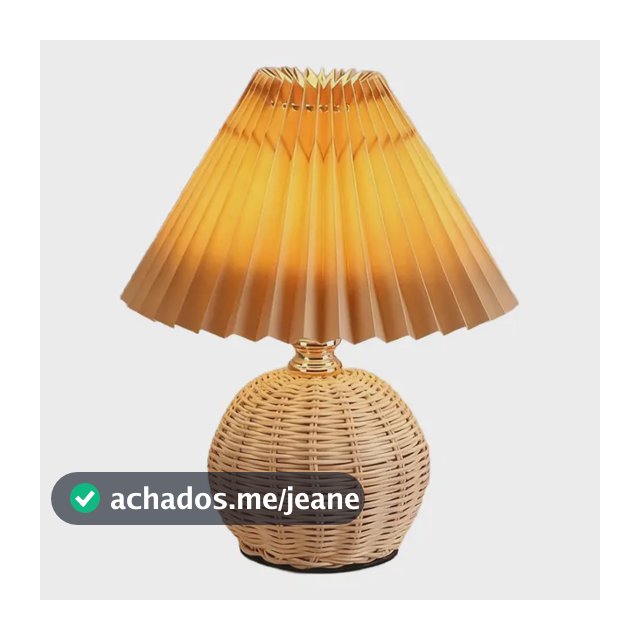 Abajur De Mesa Rattan Pleated Quarto Luz Ambiente Amarelo Yellow-n