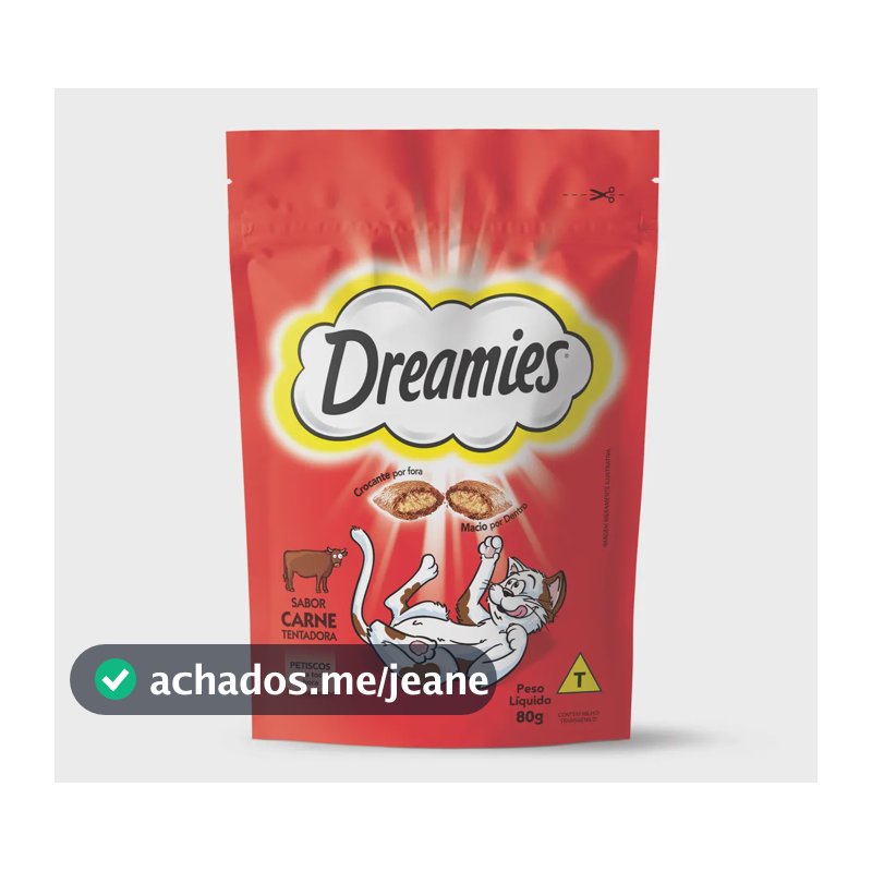 Petisco Dreamies Carne Gatos Adultos 80g