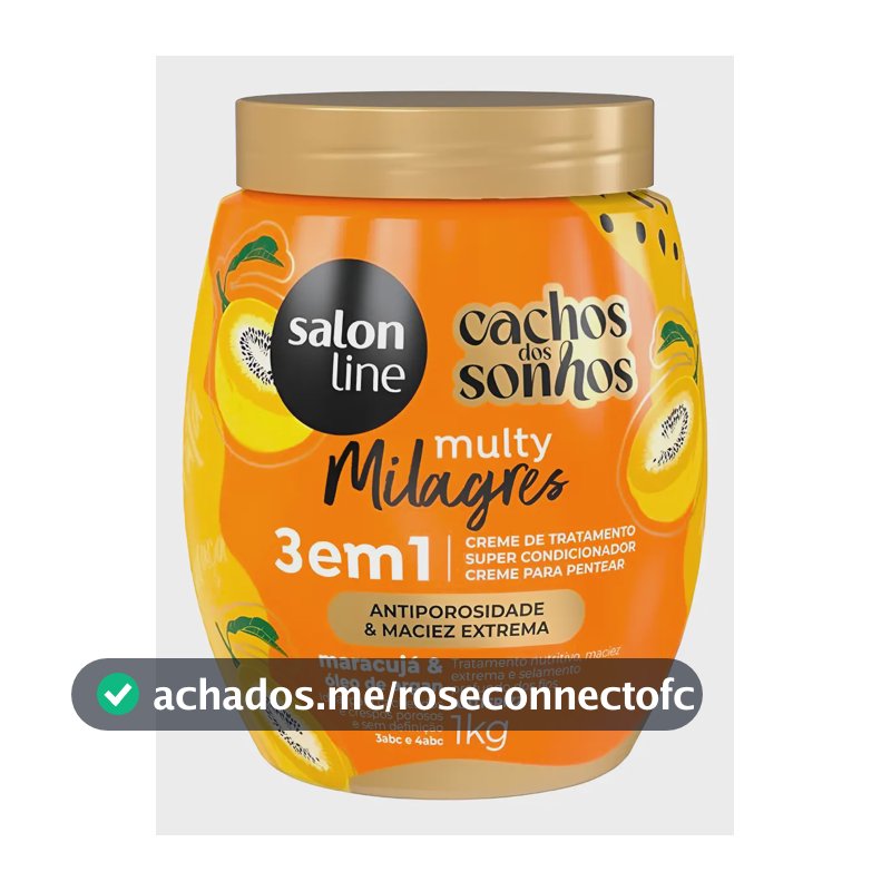 Creme De Tratamento 3 Em 1, Multy Milagres, Salon Line, 1kg