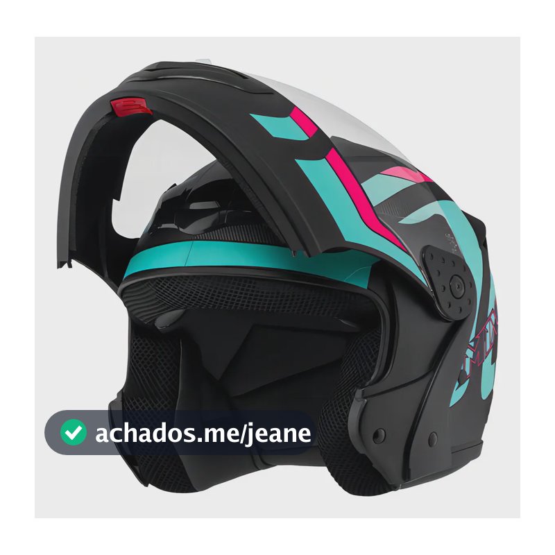 Capacete Robocop Escamoteável Fechado Mixs Gladiator Delta S Cor Azul Rosa Fosco Tamanho do capacete 60