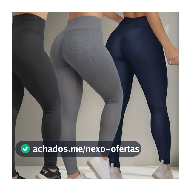 Kit 3 Calças Feminina Legging Grossa Para Academia Cós Alto