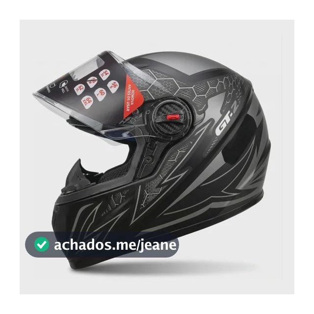 Capacete Fw3 Gt2 Fosco Com Narigueira  Preto Gt2 Fosco 57/58