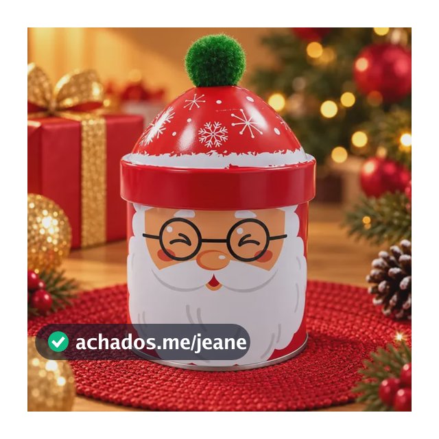Lata Decorativa De Natal Papai Noel 14x9