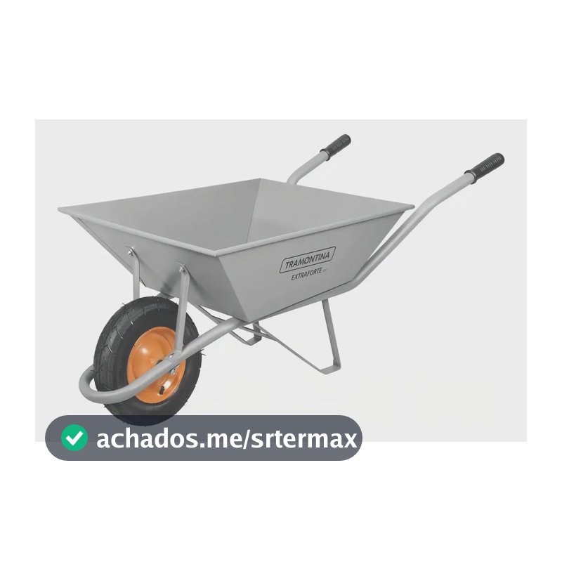 Carrinho De Mão Tramontina Extraforte 65l Obra Construção Cor Cinza