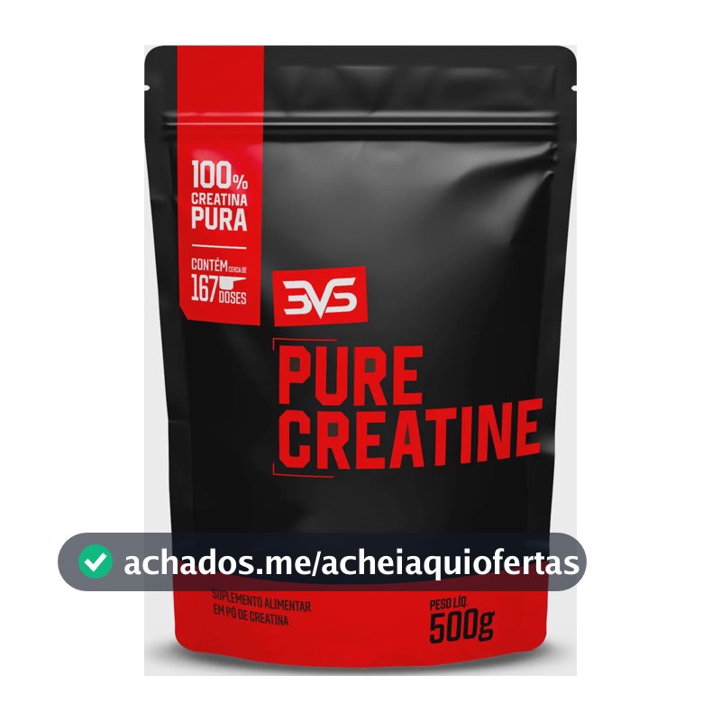 CREATINA MONOHIDRATADA 500g - 100% Pura - 3VS Nutrition