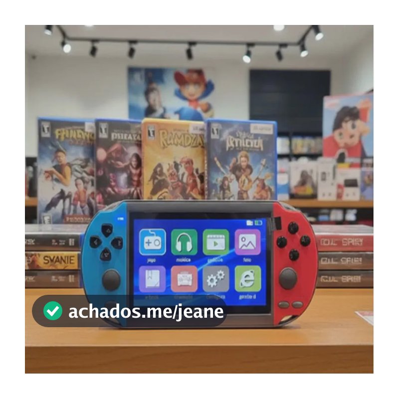 Console De Jogos Portátil Oasis Diversão Infinita Azul E Vermelho