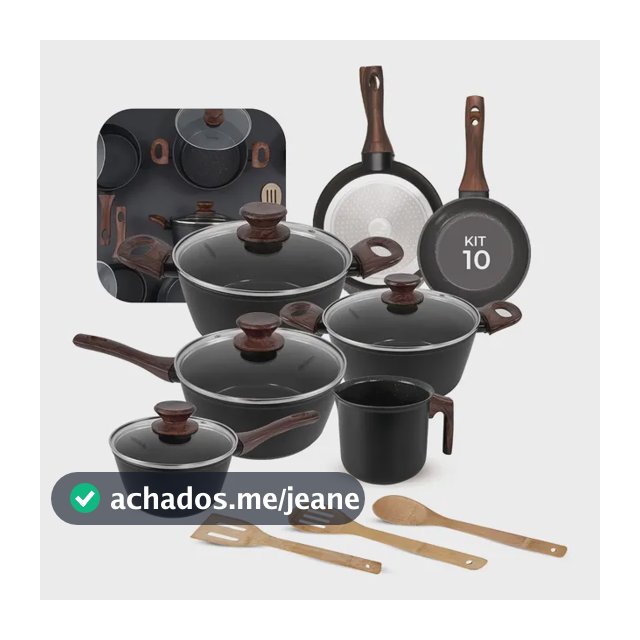 Jogo De Panelas Antiaderente Cerâmica Mimo Style 10 Peças Black