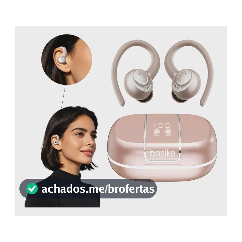 Fone de Ouvido Basike In-Ear Bluetooth 6.0 TWS com Cancelamento de Ruído ENC
