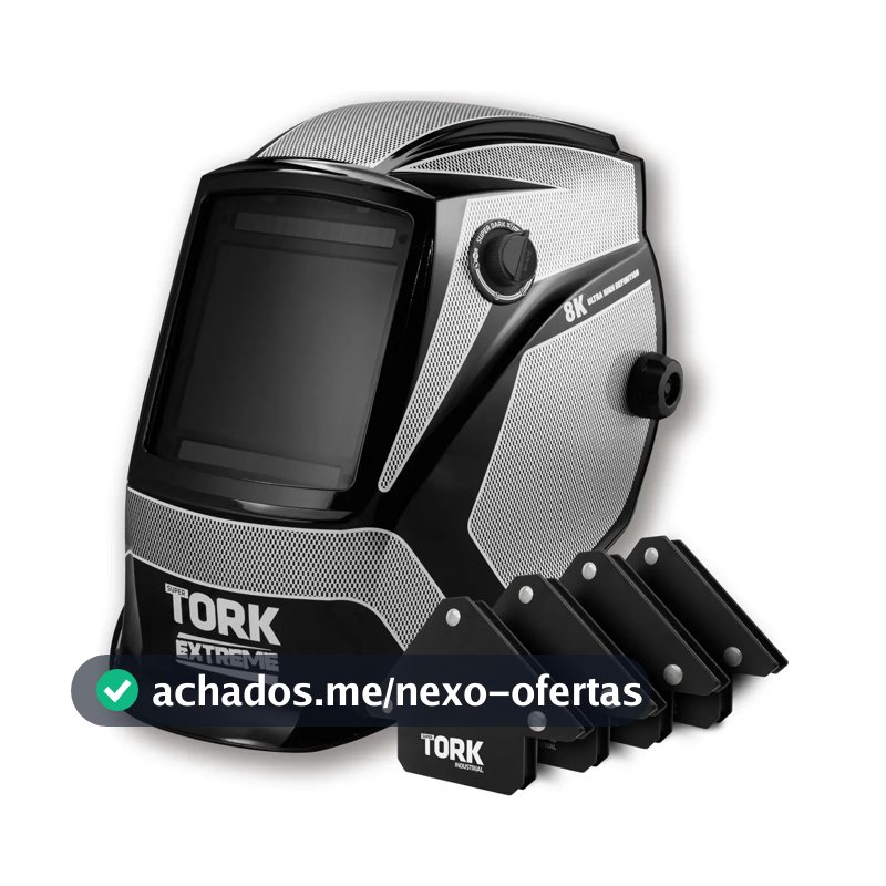 Máscara Solda Com Escurecimento Automático Industrial 8k Combo 4 Esquadros 12kg Super Tork