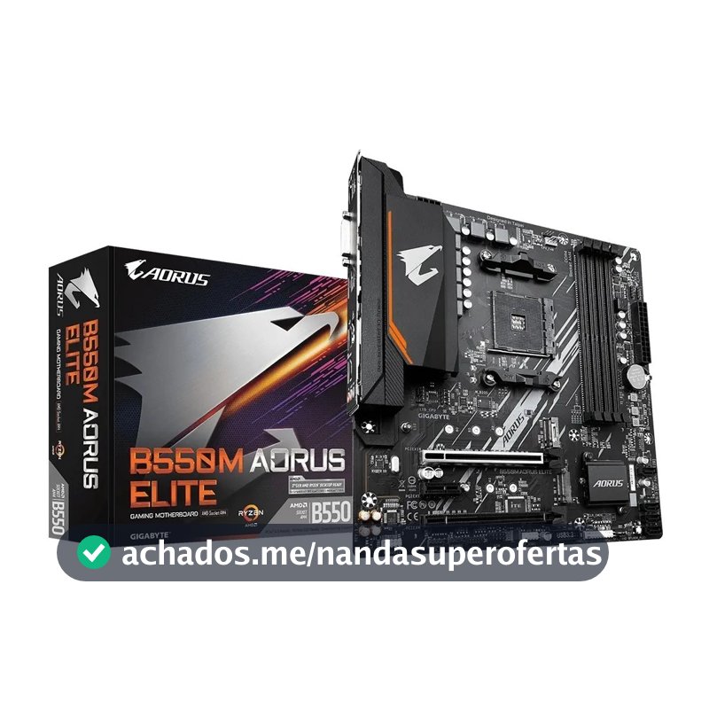 Placa Mae Gigabyte B550m Aorus Elite Am4 Ddr4 Hdmi M-atx Cor Preto