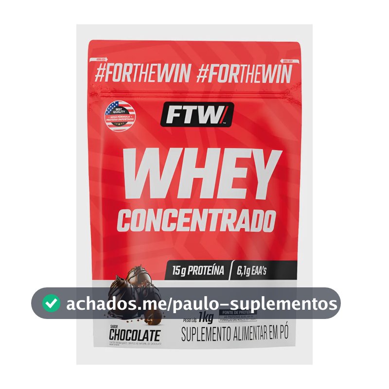 Whey Protein Concentrado 1kg Sabor Chocolate - Ftw