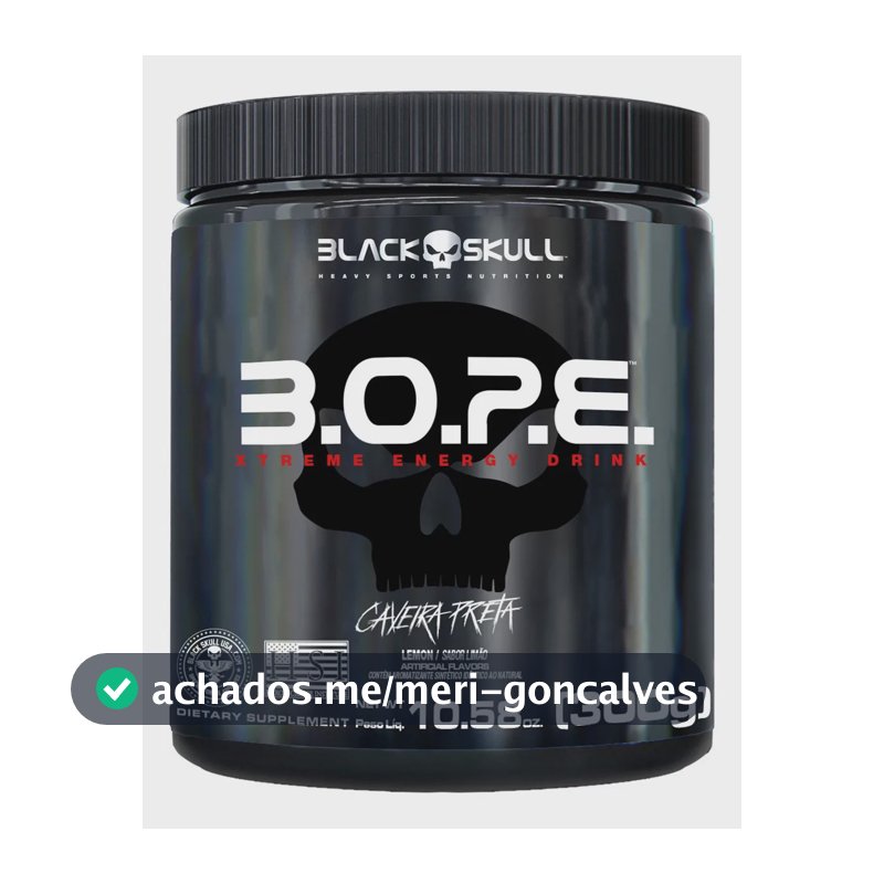 Black Skull Pré Treino B.O.P.E. Sabor Limão em pó x 300g