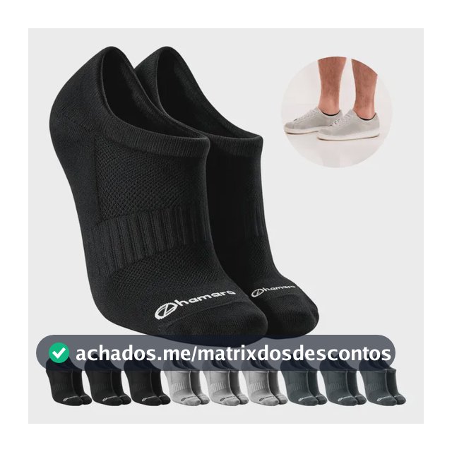 Kit 10 Pares Meias Zhamaro Algodão Sapatilha Invisível