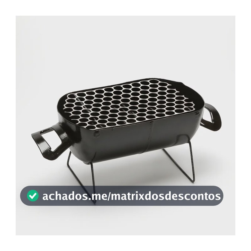 Churrasqueira Móvel A Carvão Portátil para Família, em Aço Inox com Grelha de 22 cm