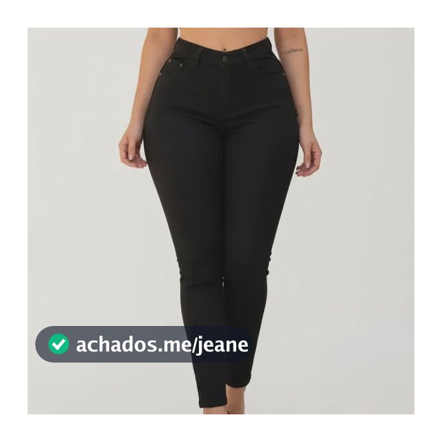 Calça Preta Feminina Cintura Alta Com Elastano Empina Bumbum