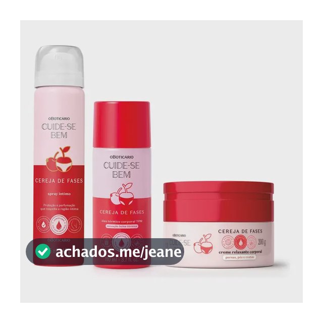 Combo Cuide-se Bem Cereja De Fases: Creme Relaxante Corporal