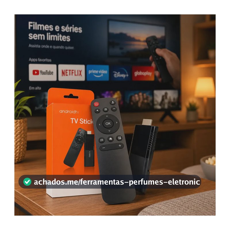Tv Stick 4k Android Chromecast Smart Hdmi Wifi Ao Vivo Preto Padrão