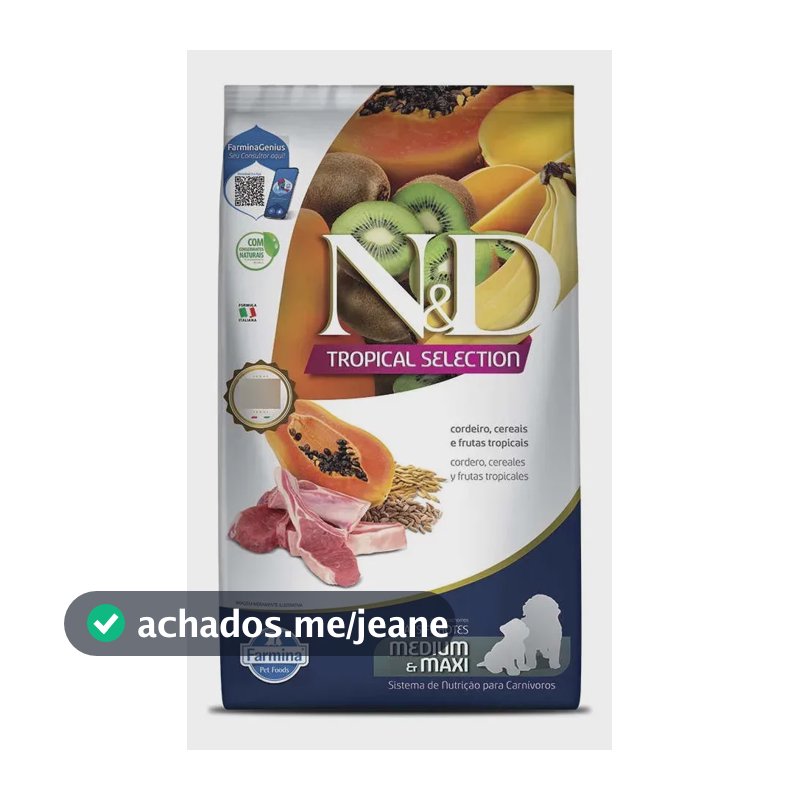 Ração N&d Tropical Cordeiro Cães Filhotes Médio/grande 10kg