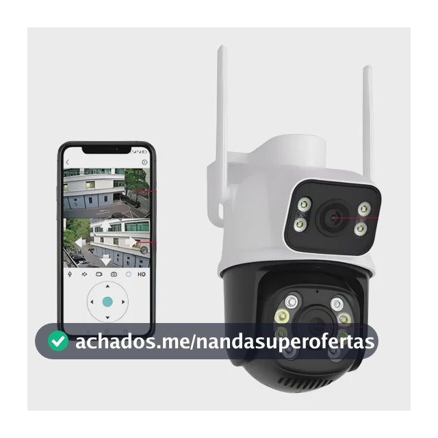 Camera Segurança Wifi Externa Lente Dupla Rastreamento Espiã Branco