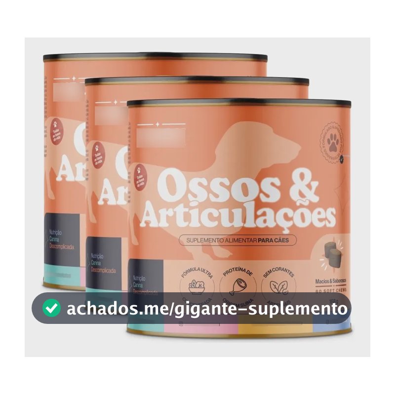 Kit 3x Ossos & Articulações Suplemento Alimentar Para Cães