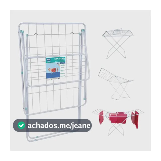 Varal Roupa Chão Com Abas Maxi Grande 25kg Retrátil Dobrável Cor Branco
