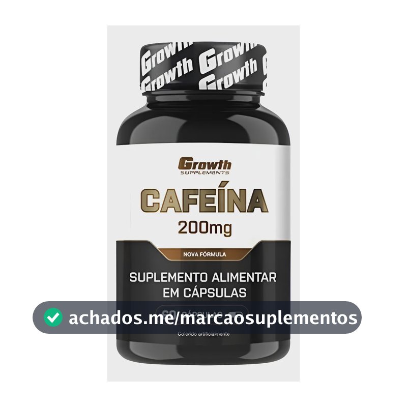 Cafeína 200mg (60 Caps) Termogênico Growth Supplements