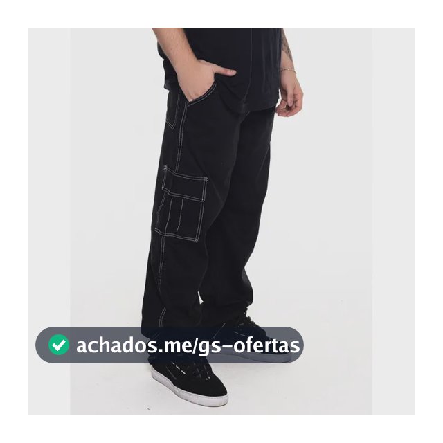Calça Cargo Masculina Básica Sarja 100% Algodão