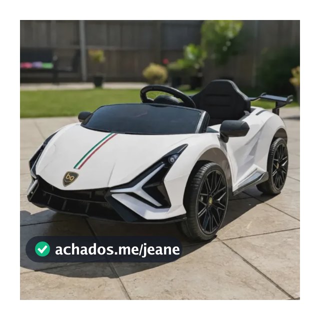 Carro Carrinho Elétrico Infantil Esportivo Branco